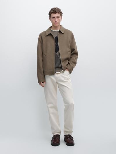 Zara Куртка из шерстяно-шелковой смеси с карманами купить с доставкой.