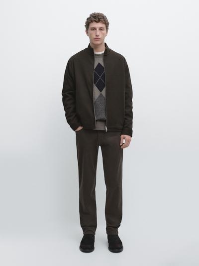 Zara Кардиган с молнией из смесового хлопка