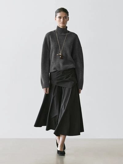 Юбка миди с деталями в виде платка- Заказать в России