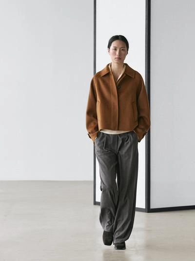 Пальто из шерстяной смеси с реглановым рукавом- Заказать в России