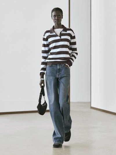 Джемпер в полоску из хлопкового трикотажа- Заказать в России