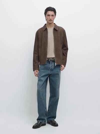 Куртка из козьей кожи с замшевой отделкой- Заказать в России