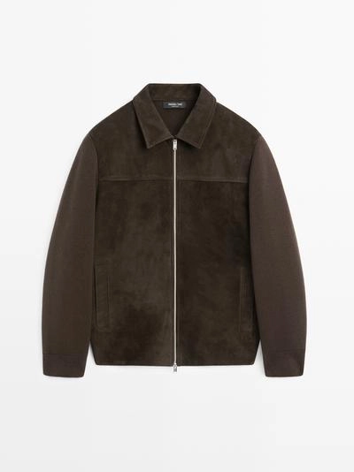 Куртка смешанного кроя с кожей из хлопка- Заказать в России