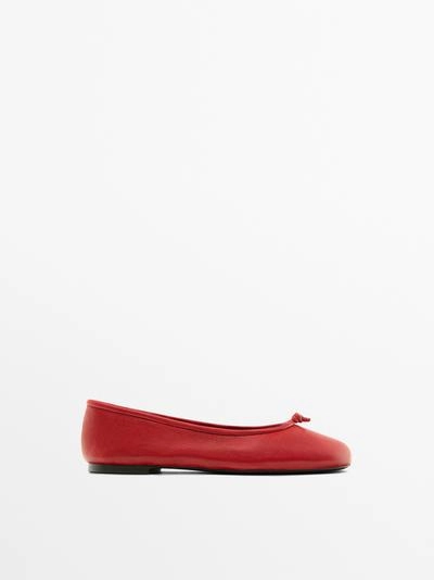 Leather ballet flats with knot- Заказать в России