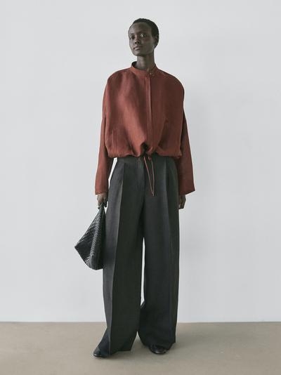 Zara Бомбер из смесового льна