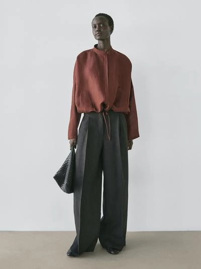 Бомбер из смесового льна- Заказать в России