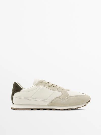 Кроссовки с контрастной задней частью