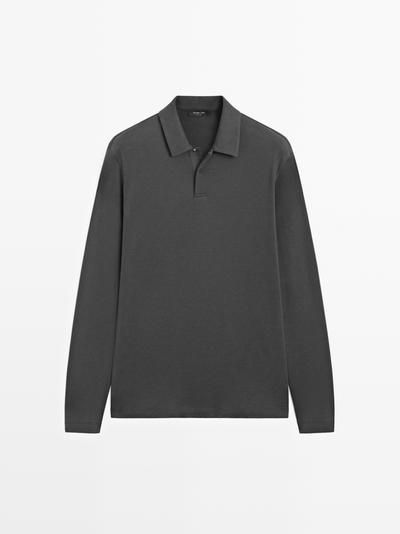 Zara Поло с длинным рукавом на кнопках