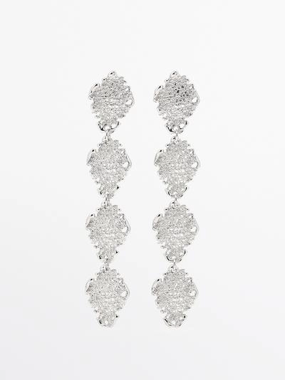 Серьги-кольца с текстурой металла- Заказать в России