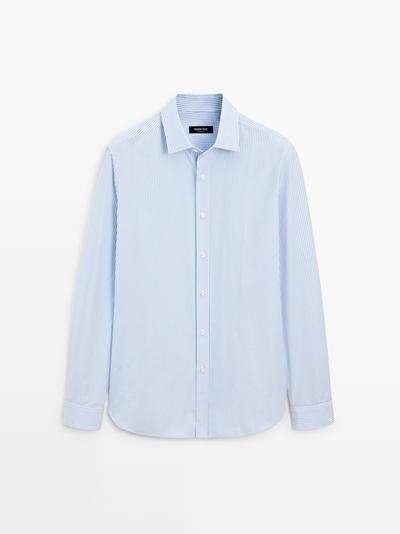 Zara Рубашка полосатая из 100% хлопка с регулярным силуэтом