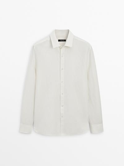 Zara Рубашка из льняной смесовой ткани с регулярным кроем