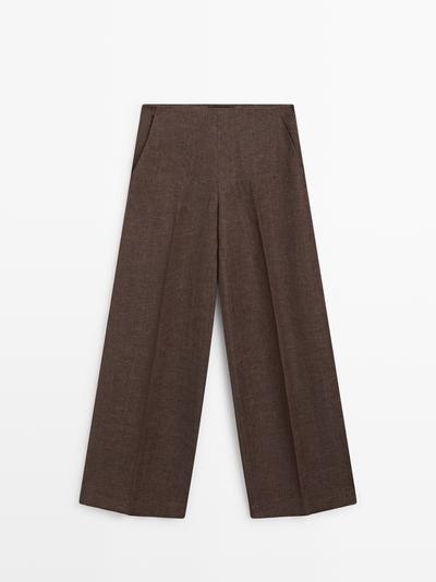 Zara Брюки для костюма из льна с линейками