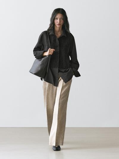 Zara Рубашка с застежкой на биб-листочке и вышивкой