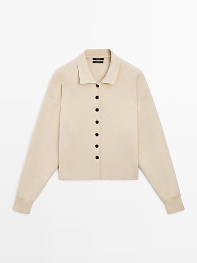 Zara Кардиган с воротником-поло из хлопкового трикотажа купить с доставкой.