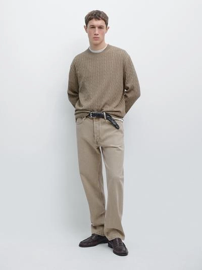 Свитер с косами из хлопкового микса- Заказать в России