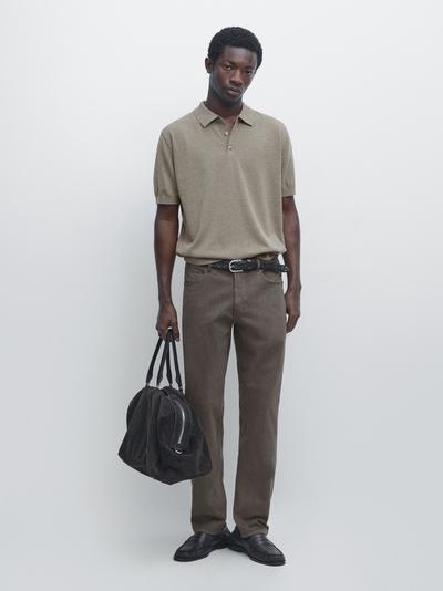 Zara Вязанный свитер-поло из хлопка