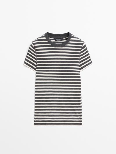 Zara Футболка с короткими рукавами из хлопка в полоску