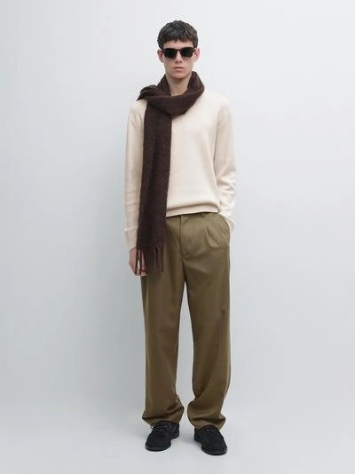 Свитер из хлопкового трикотажа с круглым вырезом- Заказать в России