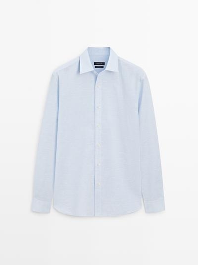 Zara Рубашка из льна с регулярной посадкой