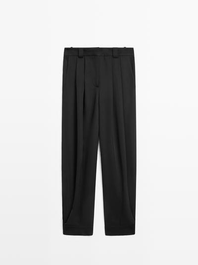 Zara Брюки саруэль из плавного материала