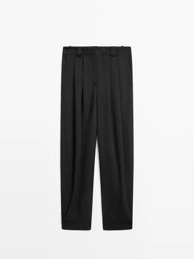 Брюки саруэль из плавного материала