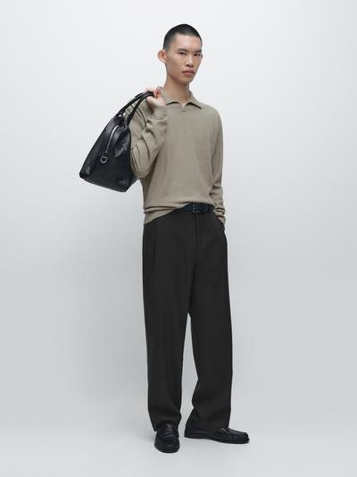 Zara Водолазка-поло из хлопкового трикотажа