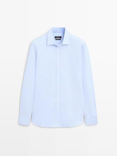 Zara Рубашка с приталенным кроем в полоску купить с доставкой.