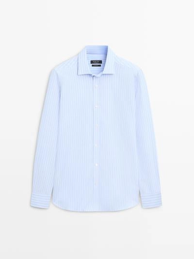 Рубашка с приталенным кроем в полоску- Заказать в России