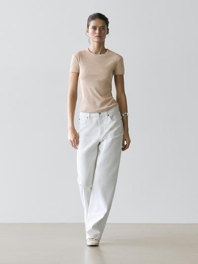 Zara Футболка из хлопка с короткими рукавами