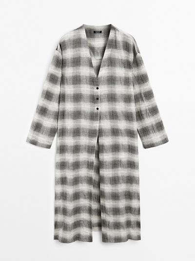 Zara Платье-туника в клетку купить с доставкой.