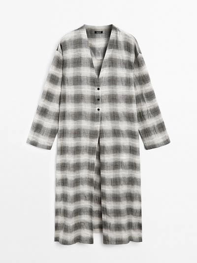 Платье-туника в клетку- Заказать в России