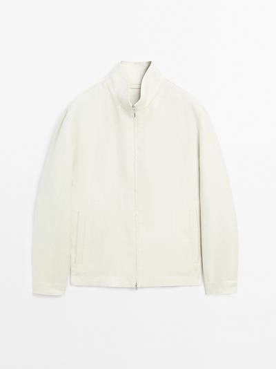 Пиджак с отложным воротником из 100% льна- Заказать в России