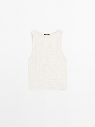 Zara Топ из смесового хлопка сборками