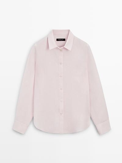 Zara Рубашка из 100% льна с плиссировкой