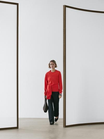 Zara Джемпер из шерсти с деталями на талии