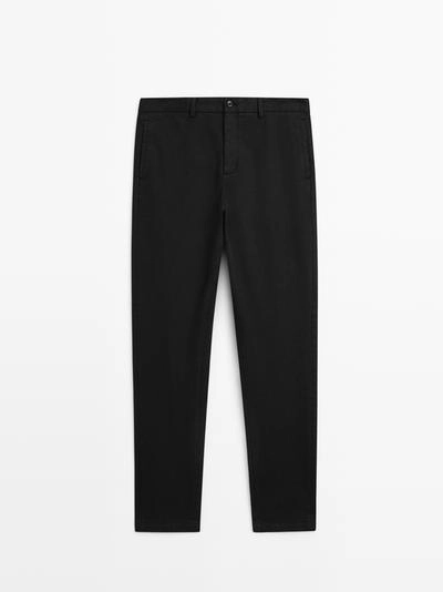 Хлопковые брюки из твила с эластичным поясом- Заказать в России