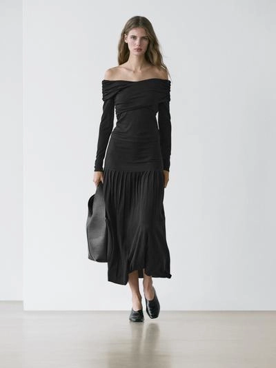 Топ с открытыми плечами из смесовой ткани ленцелла и шерсти- Заказать в России