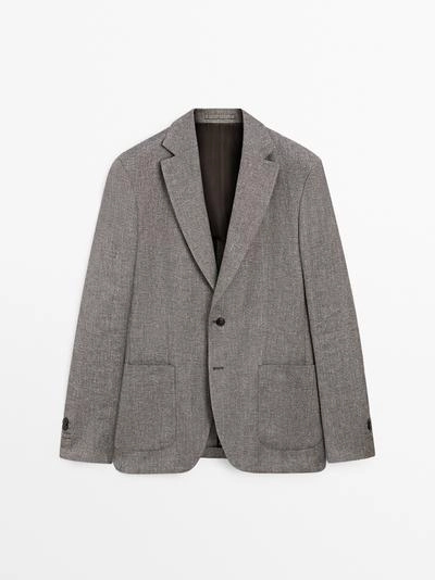 Пиджак из льняной смесовой ткани в мелкую шахматку- Заказать в России