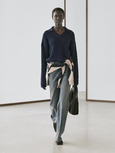 Zara Водолазка из хлопково-шерстяной смеси с воротником-поло купить с доставкой.