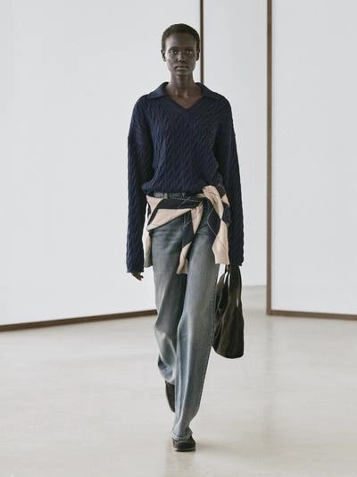 Водолазка из хлопково-шерстяной смеси с воротником-поло- Заказать в России