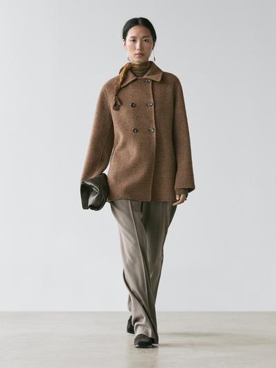 Zara Пальто из шерстяной смеси с двубортной застежкой