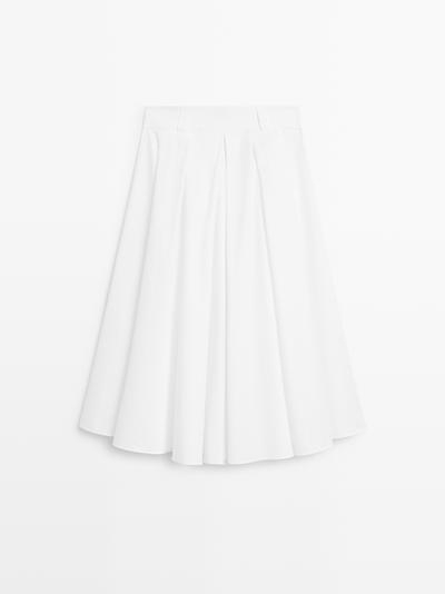 Zara Юбка миди с деталями петель для ремня