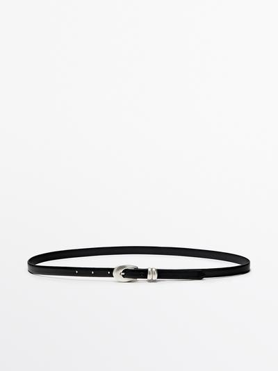 Zara Кожанный пояс NAPPA с овальной пряжкой купить с доставкой.