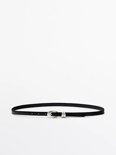 Кожанный пояс nappa с овальной пряжкой- Заказать в России