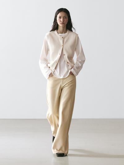 Zara Жилет из хлопкового трикотажа с деталями карманов