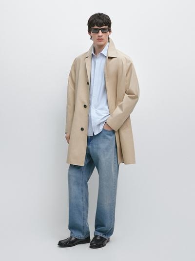 Zara Пальто-тренч из хлопка с деталями внутри