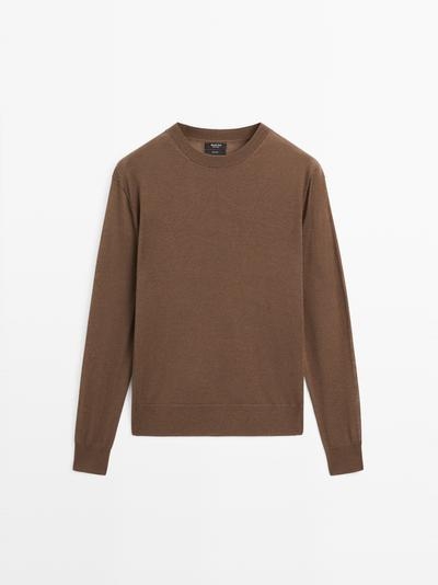 Zara Свитер из тонкой шерсти с круглым вырезом