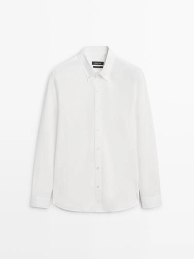 Рубашка regular fit из 100% хлопка- Заказать в России