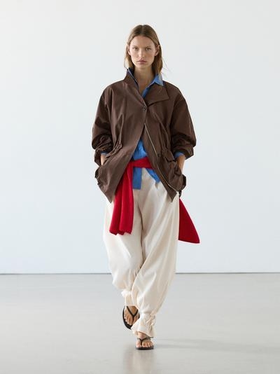 Zara Пуховик с воротником деталями
