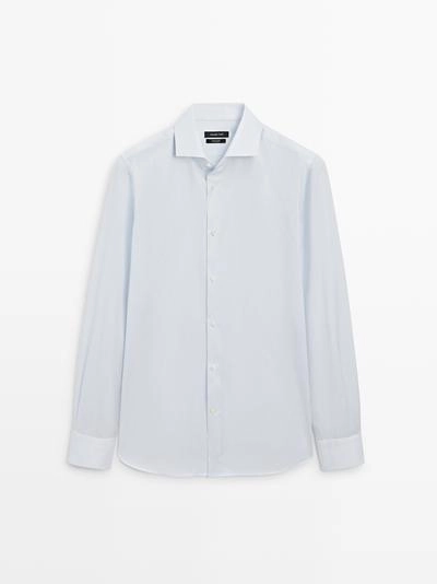 Рубашка slim fit из 100% хлопка- Заказать в России